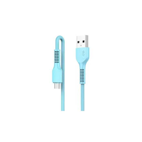 Cabo  Micro Usb Miccell Pvc 1M Azul - VQ-D88