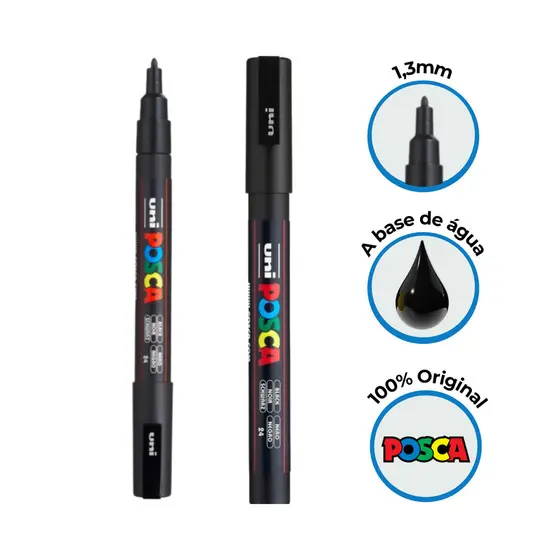 Caneta Posca Pc-5m Ponta 2,5mm Preta - Uniball