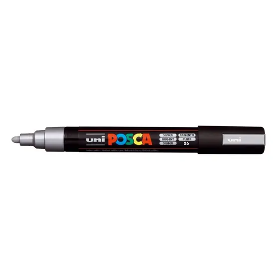 Caneta Posca Pc-5m Ponta 2,5mm Prata - Uniball