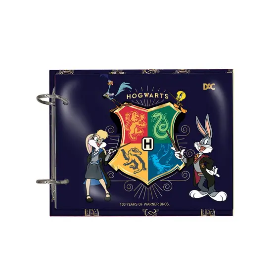 Mini Caderno Argolado Warner 100 Anos Capa em PVC Cristal