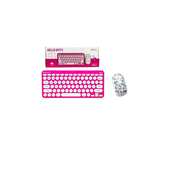 Kit Teclado e Mouse Sem Fio Hello Kitty Bluettoth - Letron