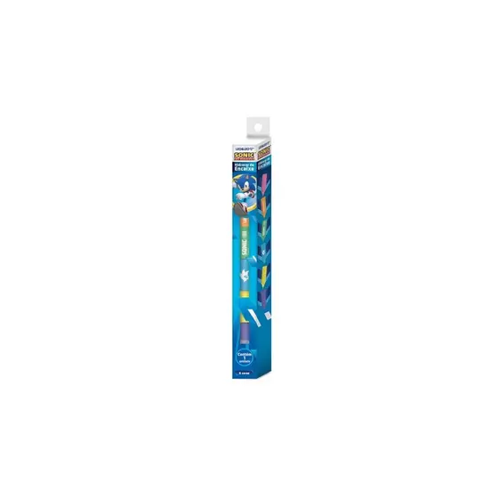 Caneta Hidrocor de Encaixe 6 Cores Sonic - Leo&Leo