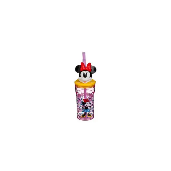 Copo Minnie 3D Infantil Disney c/ Canudo 360ML - Tuut
