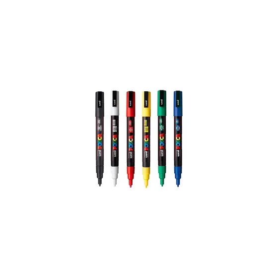 Caneta Posca Pc-3m Fine Line - Kit c/ 6cores - Uniball