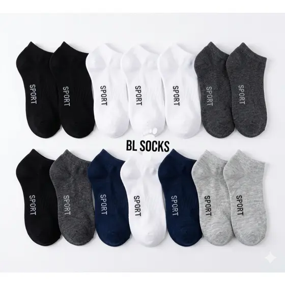 Kit 24 Pares de Meias Cano Curto MESCLADAS Soquete  Masculina Feminina Unissex