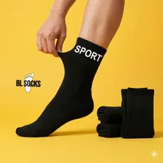 Kit 24 Pares Meias Masculinas Pretas Cano Alto Longo 100% Algodão