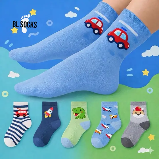 Kit 24 Pares Meias Juvenil Menino Masculina Criança Infantil ESTAMPADAS