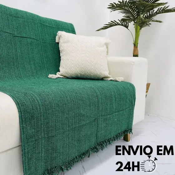 Manta Para Sofá ou Cama Luxo Gigante 210x120 Tipo Capa de Sofá Protetora 100% Algodão Decorativa