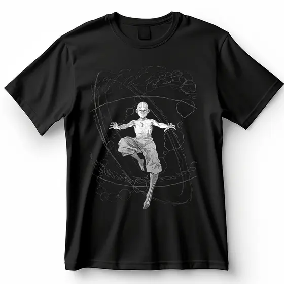 Camiseta Aang Dobrando Elementos Avatar O Último Mestre Do Ar Blusa Camisa 100% Algodão
