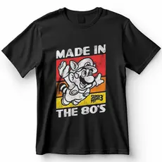 Camiseta Made in the 80's   Referência retrô a Super Mario Bros 3 Blusa Camisa 100% Algodão