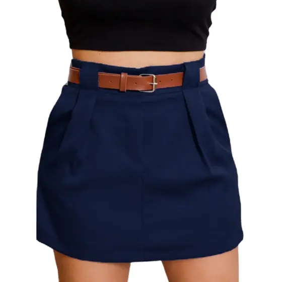 Plus Size Short Saia Feminino  em Alfaiataria Premium Cintura Alta carnaval 2025 para noite