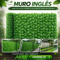Muro Inglês Jardim Vertical 2x1m Hera Artificial Folhagem Decorativa para Parede Cerca Fachada