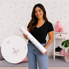 Papel de Parede Lavável Vinil Autocolante Borboletas para Quarto Menina