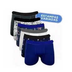 KIT 09 Cuecas Boxer Multimarcas – Estampadas e Super Confortáveis!