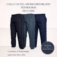 Calça Tactel Grosso Reforçado com 3 Bolsos – Plus Size