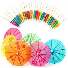25 Palito Enfeite para Drink/Bebidas/Coquetel Guarda-Chuva no Palito