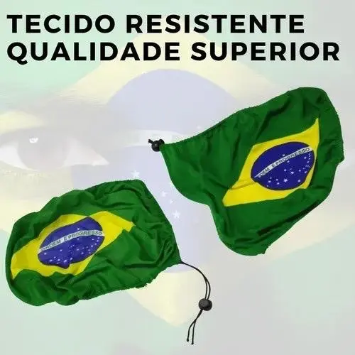 Capa para Retrovisor com Bandeira do Brasil 21x32- 2un