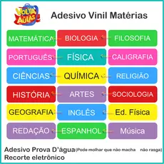 Etiqueta com Matérias Escolares para Caderno 6x2cm | Volta as Aulas | Adesivo Matérias | Etiqueta Escolar
