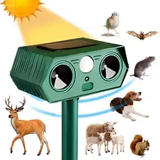 Repelente de Animais Elétronico Ultra-sônico Solar Afasta Cachorro Gato Morcego Pássaros