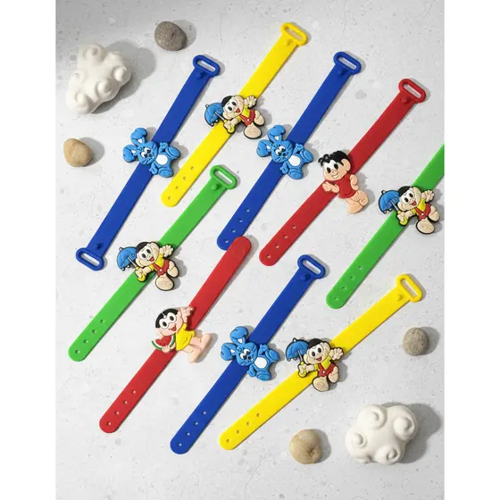 Lembrancinha da Turma Da Monica 10un Pulseira emborrachada ajustavelLembrancinha Tema Festa
