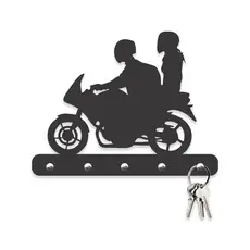 Porta Chaves Motocicleta em Mdf Vazado de 3mm Preto Fosco