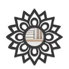 Espelho Mandala Florada MDF Decorativo em 3 tamanhos 20x20cm, 30x30cm e 40x40cm