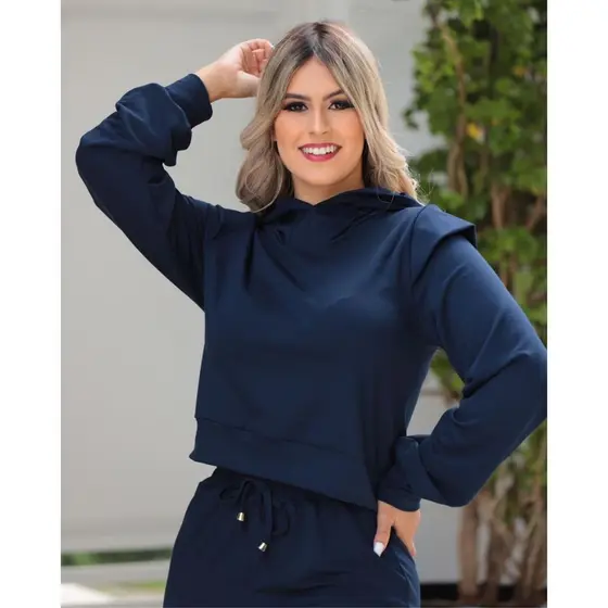 Conjunto Calça E Blusa Moletinho De Frio Elegante Moda