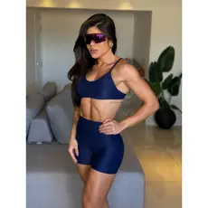 conjunto de short microcanelado poliamida zero transparência academia fitness