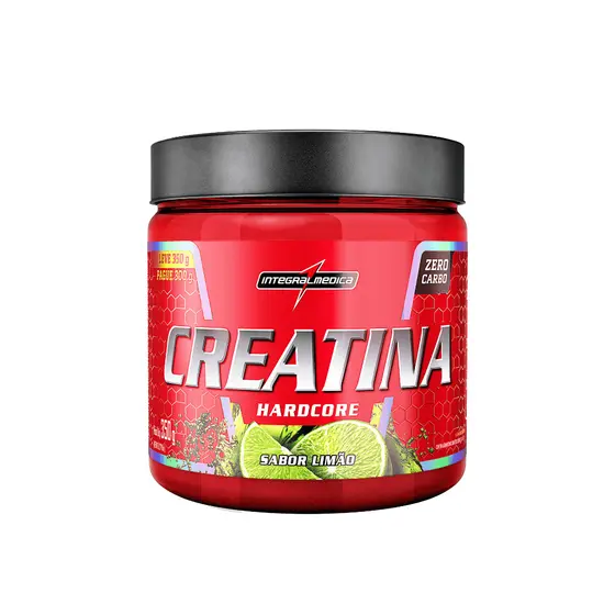 Creatina Hardcore 350g (LANÇAMENTO) Monohidratada 100% PURA Integralmedica Com SABOR
