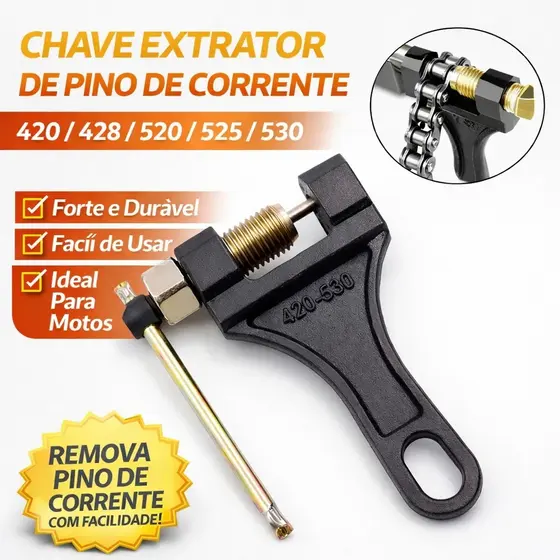 Chave Extrator Pino Corrente Moto Mod 420,428,520,525,530
