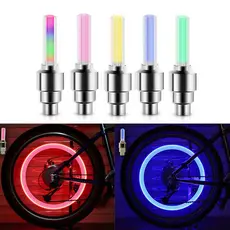 LED Luz Da Válvula Bicicleta Néon Falou Do Pneu Noite Equitação De Advertência Acessórios