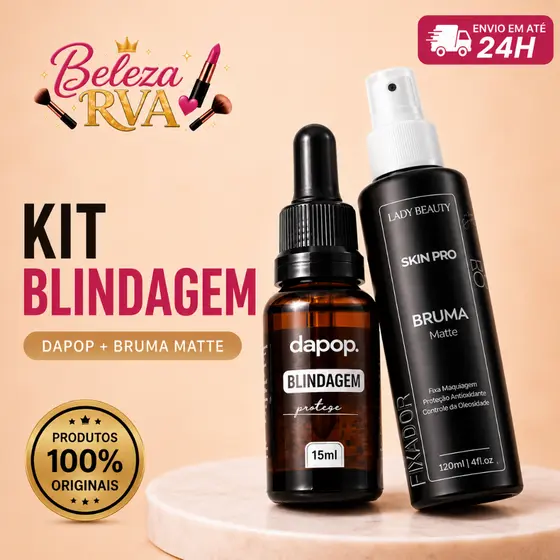 Kit Blindagem Dapop 15ml + Bruma Fixadora Matte Lady Beauty 130ml Original