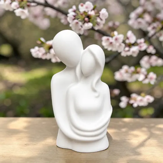 Estátua Escultura Casal Minimalista – Peça Decorativa Elegante Sofisticada Para Casa Quarto Sala Banheiro Escritorio