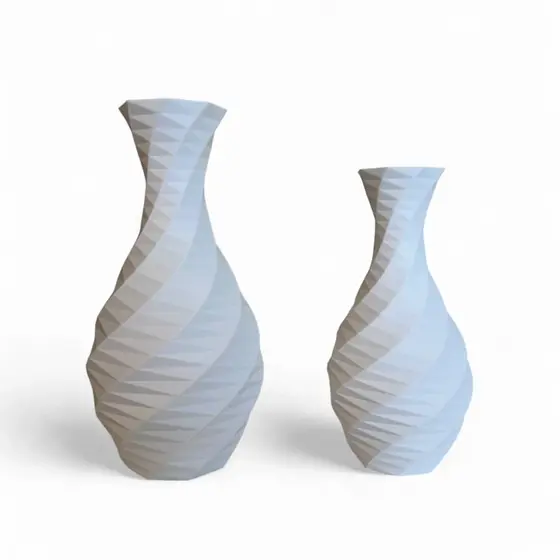 Kit 2 Vasos Decorativos Geométricos Decoração Sala