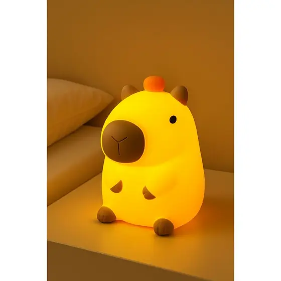 Luminária Capivara Fofa LED USB Infantil Decorativa Abajur Quarto Presente