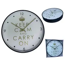 Relógio de Parede Redondo Grande 33cm Clean Moderno KEEPCALM