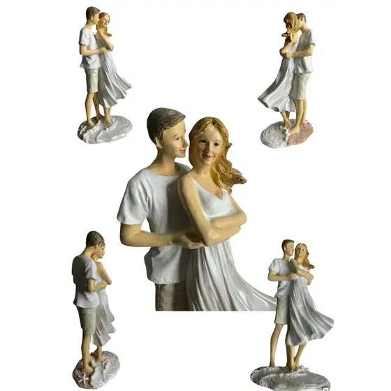 Escultura Estatua Decorativa Resina Casal Namorados Espressione
