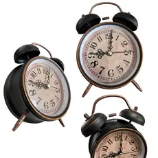 Relógio Despertador Bronze Vintage Estilo Retrô Envelhecido