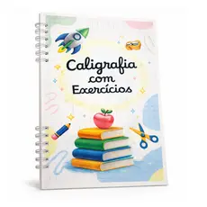 Caderno de Caligrafia Infantil A4 para Alfabetização e Treino de Escrita