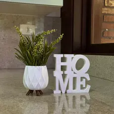 Vaso com Palavra Home Decorativo Moderno Quarto Sala de Estar para Planta Minimalista