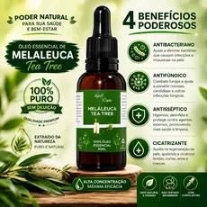 Kit 3 Óleo Essencial Melaleuca Tea Tree Puro 30ml - Acne Pele Cabelo Unha Aromaterapia Candidíase