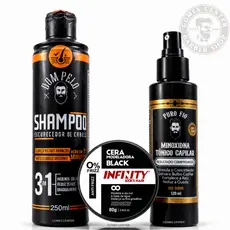 Kit Rejuvenescedor Capilar Shampoo Escurecedor + Tônico Capilar + Pasta Black Crescimento