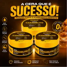 Kit 3x Pomada Cera Modeladora Caramelito 80g Infinity Classe A Modela Alta Fixação Antifrizz Hidrata os Fios