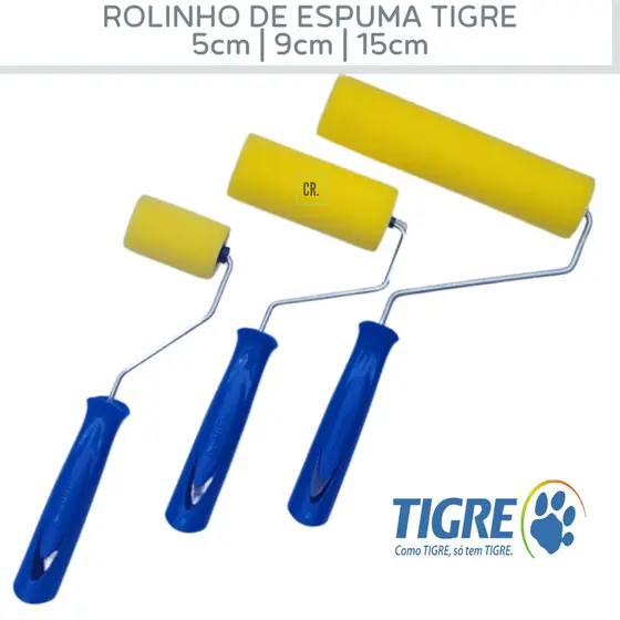 Rolinho de Espuma Tigre Para Artesanato e Pinturas 5cm, 9cm, 15cm Rolo Para Ferro, Madeira e Outros.