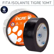 Fita Isolante Anti-Chamas Tigre Uso Geral 10 Metros Multiuso Preta Exelente Qualidade.