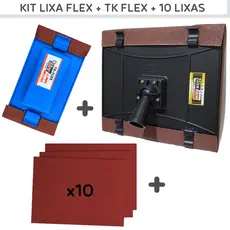 Kit Suporte Para Lixa + Tk Flex + 10 Lixas Suporte Lixador Para Lixar Tetos e Paredes Sem Escadas
