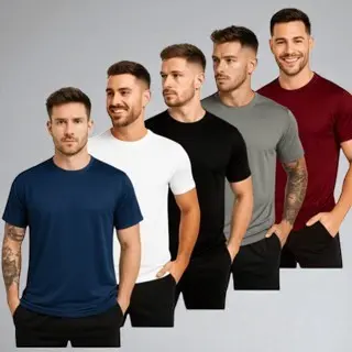Kit 3 Camisas Masculina No Tecido 100% Algodão Disponível Em Cores Lisas E Sortidas PROMOÇÃO Moda Masculina