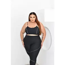 Conjunto Para Academia Top + Calça Legging Plus Size  | Cintura Alta | Sem Transparência PROMOÇÃO