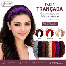 Faixa Tiara Trançada para cabelo Handband Ioga Pilates moda fitnees esportes e atividades