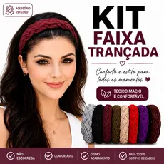 kit Faixas de Cabelo trançada Headband estilo tiara Ioga Pilates moda fitness esportes e atividades